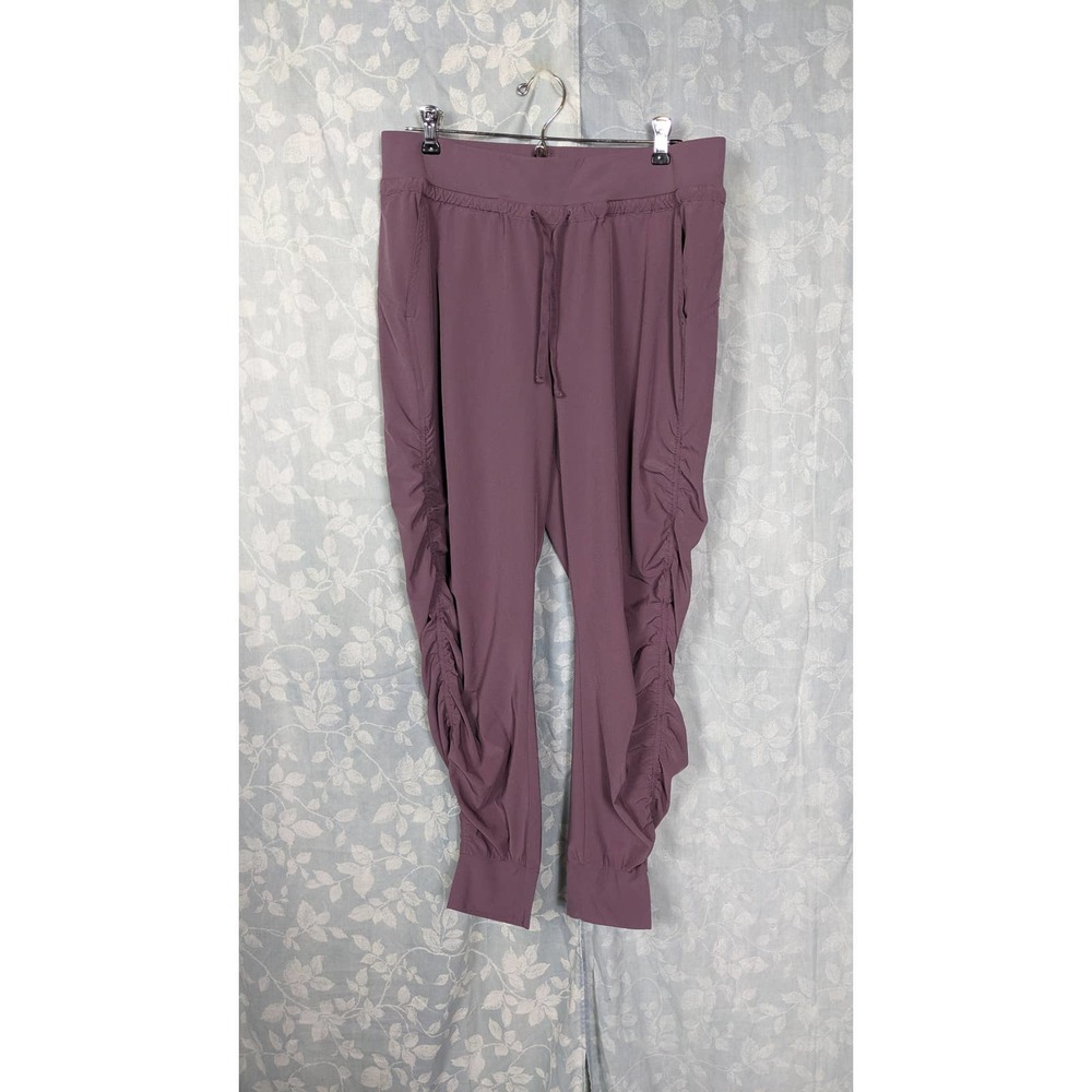 Ruched Drawstring Active Joggers - Mauve